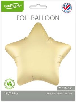Oaktree 19inch Gold Silk Star Packaged - Foil Balloons